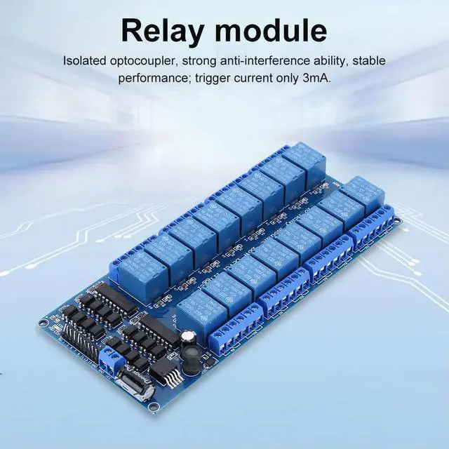 Alt view image 3 of 3 - 16 Channel Relay Module Expansion Board 12V LM2576 Relay Output Board with Optocoupler for DIY