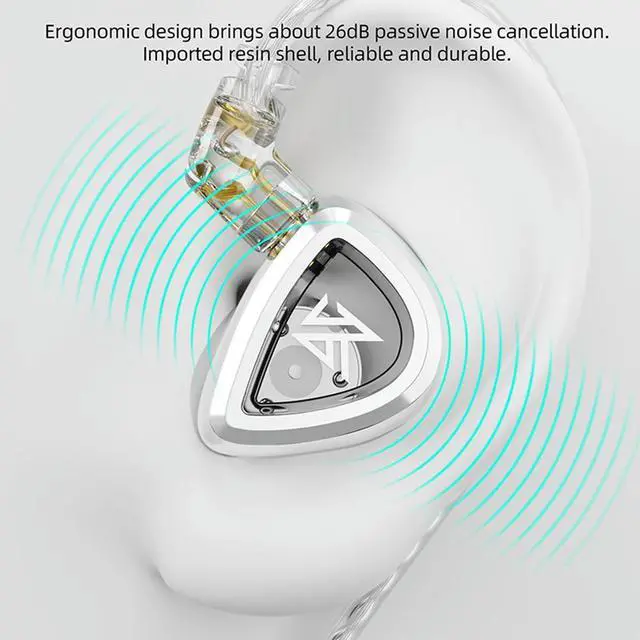 Alt view image 3 of 3 - Wired Earphones Ergonomic In-Ear Monitor Earphone Noise Cancelling Stereo Earbuds 3.5mm Plug for Game Outdoor Sports