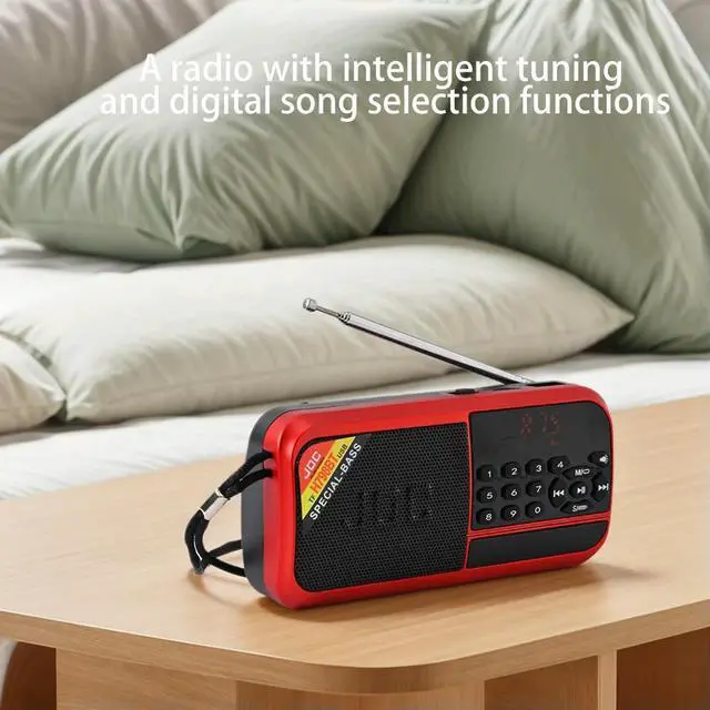 Alt view image 3 of 3 - Portable Radio BT Wireless Speaker Support TF Card USB Drive Rechargeable Radio with LED Screen Display for Home Outdoor
