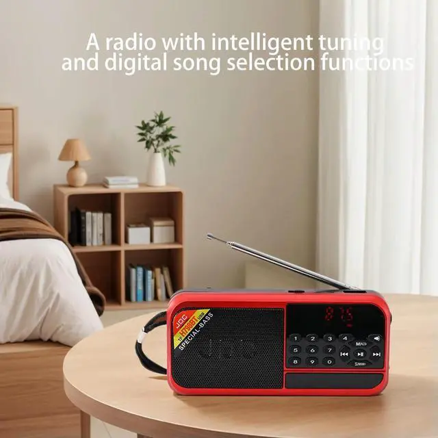 Alt view image 2 of 3 - Portable Radio BT Wireless Speaker Support TF Card USB Drive Rechargeable Radio with LED Screen Display for Home Outdoor