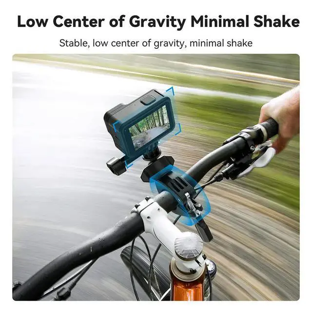 Alt view image 3 of 3 - Handlebar Clamp Mount with 1/4 Screw Motorcycle Bike Pole Mount 360 Degree Ballhead Large Tube Mount for GoPro Action 4