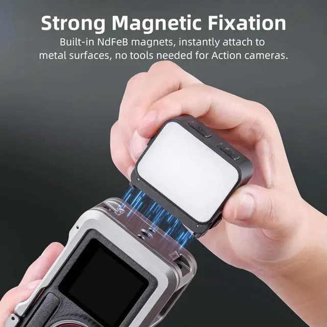 Alt view image 3 of 3 - LED Portable Video Lights IPX4 Waterproof Magnetic Camera Light Rechargeable Mini Vlogging Selfie Light for Action 4/5 Pro