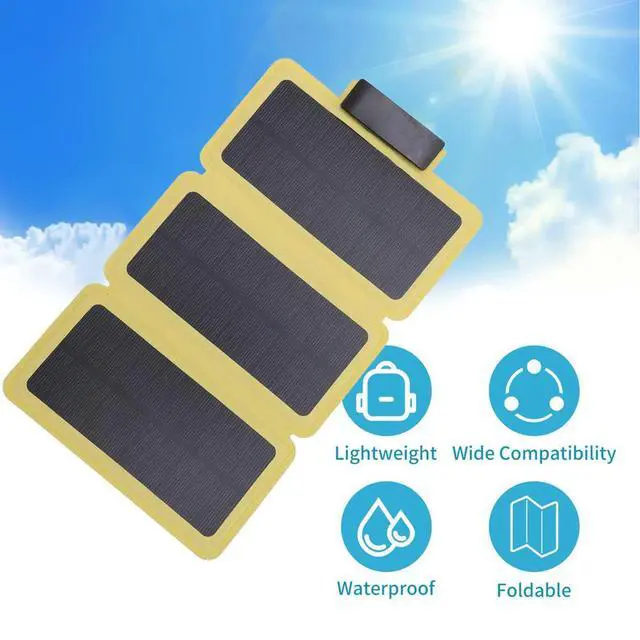 Alt view image 3 of 3 - Outdoor Foldable Solar Panel Lightweight Solar Mobile Power Charger IPX6 Waterproof for Camping Hiking Picnic Climbing