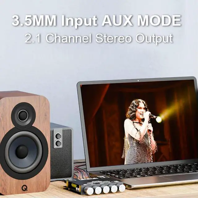 Alt view image 3 of 3 - 2.1 Channel Bluetooth-Compatible Amplifier Board with Treble and Bass Control 50Wx2+100W Power Amplifier Module for Speaker DIY