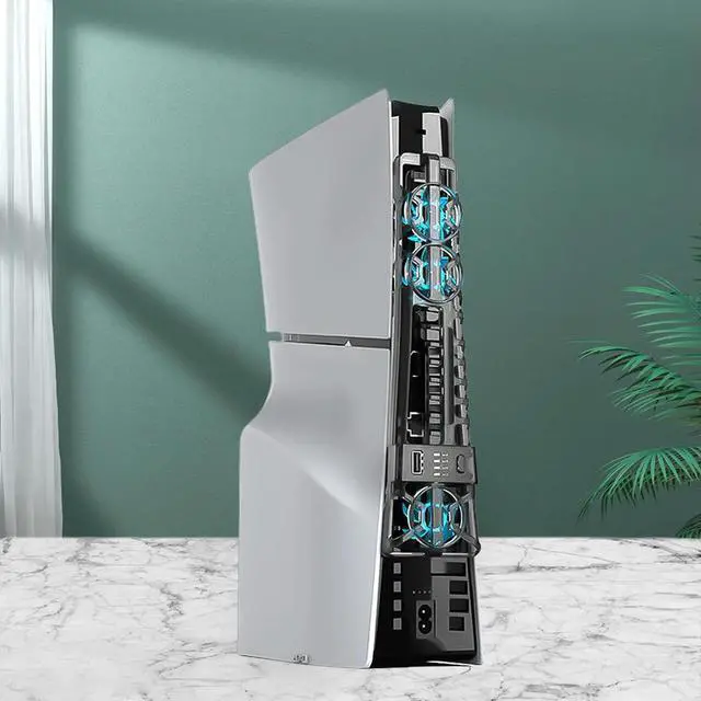 Alt view image 3 of 3 - For Slim Cooling Fan with USB 2.0 Port & LED Light 3 Level Adjustable Speed for 5 Slim Disc & Digital Edition