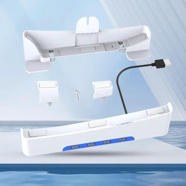 Alt view image 2 of 3 - For Slim Base Stand Display Stand Stable with 4-Port USB2.0 Hub Host Rack Holder for Slim Disc & Digital Edition