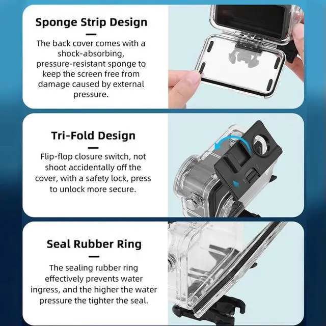 Main image of 60M Waterproof Protective Shell for OSMO Action 3 4 Housing Case Dive Shield for Underwater Filming Diving Swimming