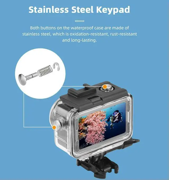 Alt view image 2 of 3 - 60M Waterproof Protective Shell for OSMO Action 3 4 Housing Case Dive Shield for Underwater Filming Diving Swimming