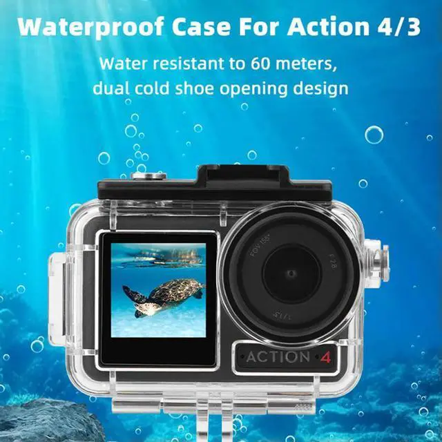 Alt view image 3 of 3 - 60M Waterproof Protective Shell for OSMO Action 3 4 Housing Case Dive Shield for Underwater Filming Diving Swimming