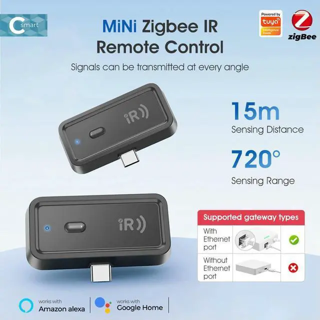 Alt view image 3 of 3 - For Zigbee Infrared Universal Remote Controller Compatible with Alexa & Google Home Infrared Remote Control for Home