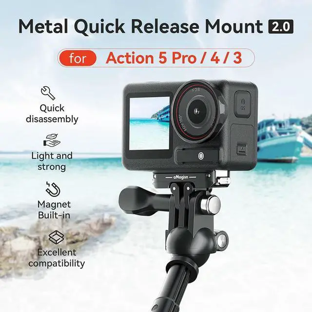 Alt view image 3 of 3 - Camera Expansion Bracket Magnetic Extension Base Camera Quick Release Base for OSMO Action 5 Pro/4/3 Camera Accessories