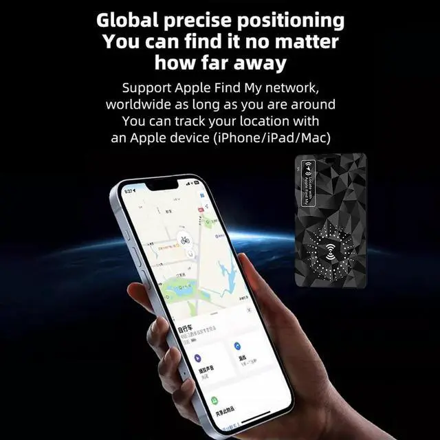 Alt view image 2 of 3 - Ultra Slim Tracking Card Wireless Charging Works for Find My IPX68 Waterproof Ultra Thin Tracker Keys Suitcase Bag Locator