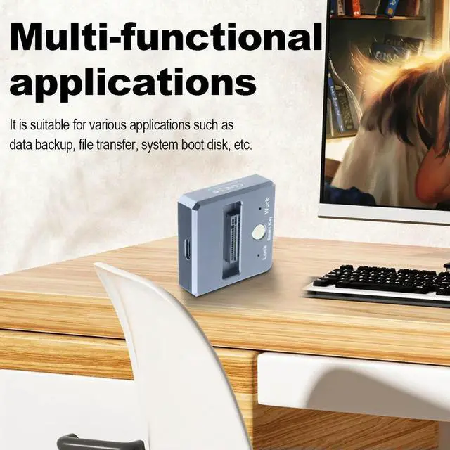Alt view image 3 of 3 - SSD Docking Station Caddy Box Base Adapter Type-C M.2 NVME/SATA SSD External Enclosure 1000MB/s Portable Dockcase for Laptop
