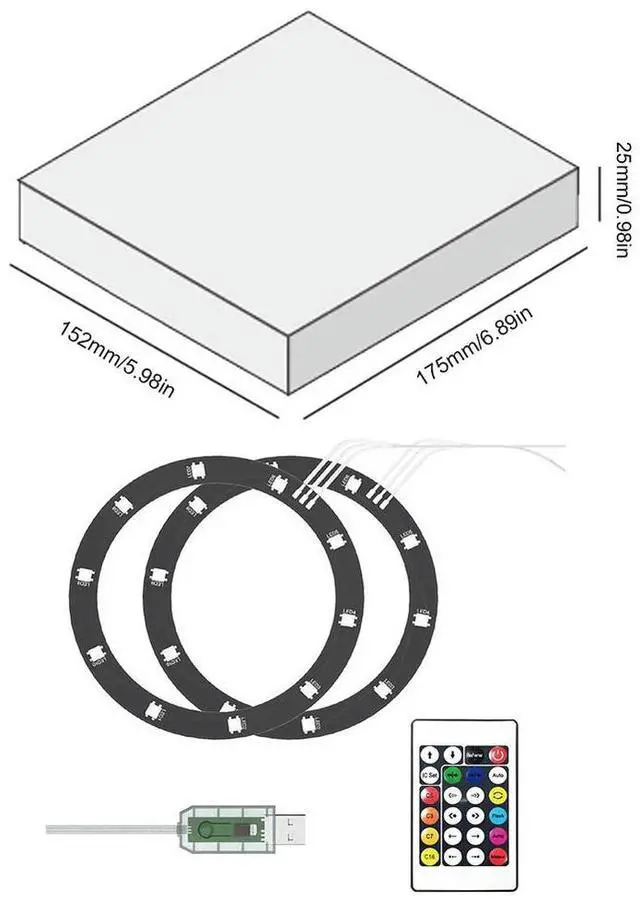 Main image of RGB LED Light Strip for PS5/Slim RGB Led Strip Light Ring Kit Decal Decoration Accessories with Remote Control