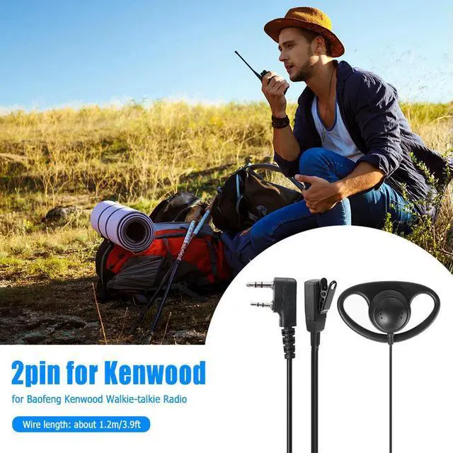 Alt view image 3 of 3 - D Shape 2Pin K Head PPT Earpiece Headset Anti Noise Earphone for Baofeng Kenwood