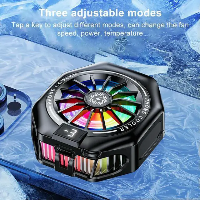 Alt view image 2 of 3 - 2 in 1 Magnetic/Back-clip Fast Cooling Phone Cooler 3 Gear Adjustable Refrigeration Fan Silent Phone Heatsink for Android