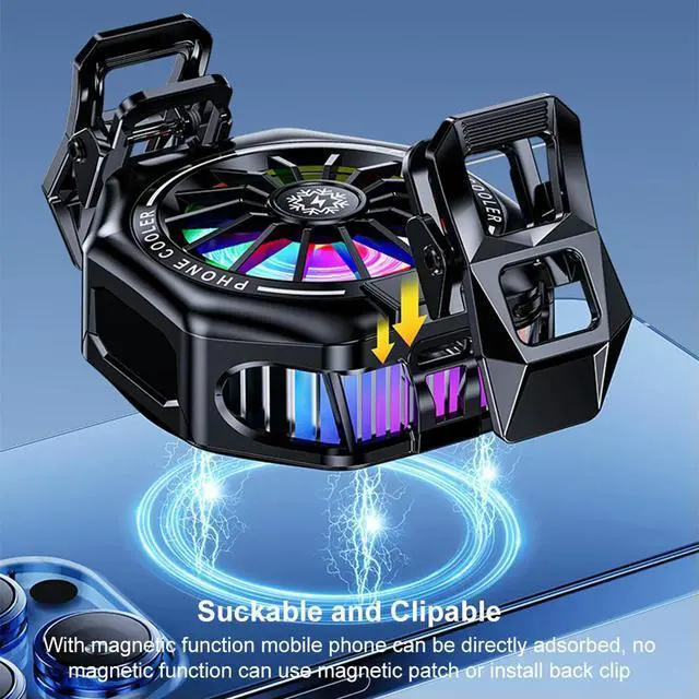 Alt view image 3 of 3 - 2 in 1 Magnetic/Back-clip Fast Cooling Phone Cooler 3 Gear Adjustable Refrigeration Fan Silent Phone Heatsink for Android