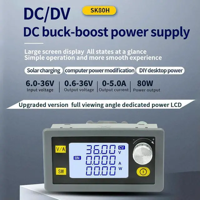 Alt view image 3 of 3 - XY-SK80H CNC DC Voltage Constant Current Converter Adjustable with LCD Display DC6-36V Buck Boost Regulated Power Supply Module
