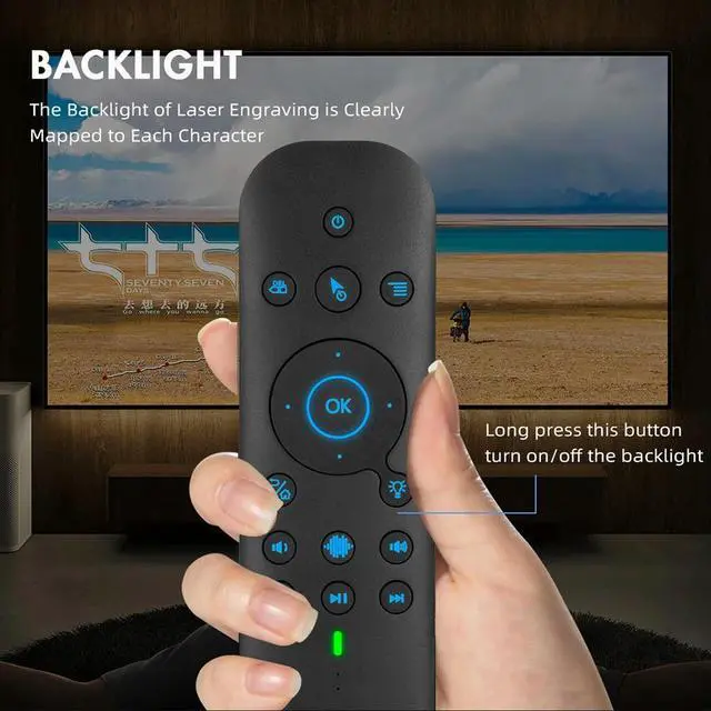 Alt view image 3 of 3 - 2.4G Voice Remote Control Bluetooth-compatible 5.0 Air Mouse IR Remote Control 6-axis Gyroscope Dual Modes for TV Box Projector