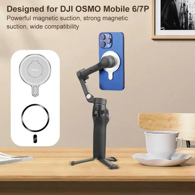 Alt view image 3 of 3 - Magnetic Adapter Phone Holder Bracket Adapter for OSMO Mobile 7P 6 Stabilizer Accessories