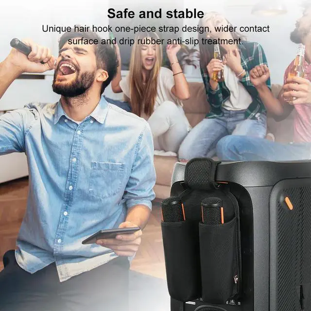 Alt view image 2 of 3 - Mic Hanger Holder Microphone Carrying Case Microphone Bag for JBL PartyBox 110/120 Wireless Microphone