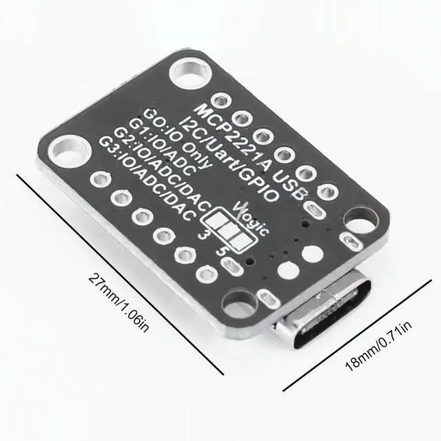 Main image of MCP2221A General Purpose USB To GPIO ADC I2C USB To GPIO Converter USB To GPIO Module Board for Adafruit Stemma QT/Qwiic