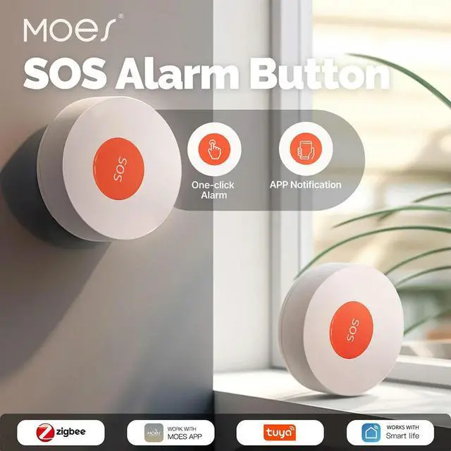 Alt view image 2 of 3 - Zigbee SOS Emergency Call Button One Click Emergency Help Emergency Alarm Button Elderly Children Patient Hospital Home Safe
