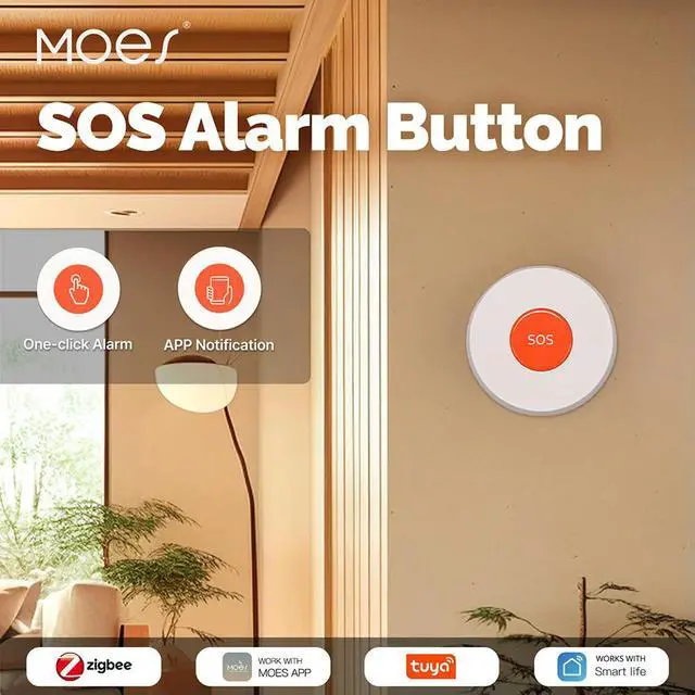Alt view image 3 of 3 - Zigbee SOS Emergency Call Button One Click Emergency Help Emergency Alarm Button Elderly Children Patient Hospital Home Safe