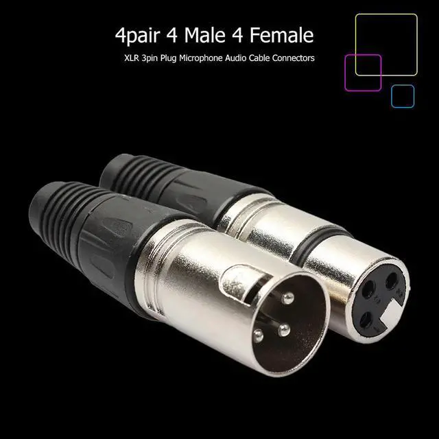 Alt view image 3 of 3 - 20pcs 3 Pin Microphone Audio Cable Plug 10 Male 10 Female XLR Connector MIC Adapter for Power Amplifier