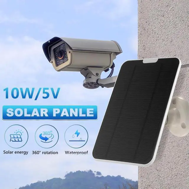 Alt view image 2 of 3 - 10W 5V Waterproof Solar Panels Micro USB Charger Portable Solar Panels with 3 Meters Cable PET for Security Surveillance Camera
