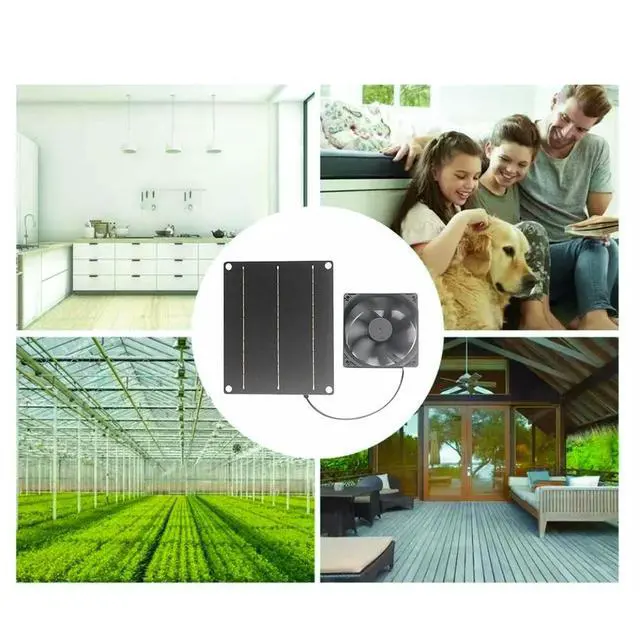 Alt view image 2 of 3 - 6V 6W Solar Exhaust Fan Waterproof Ventilator Solar Panel Powered Fan Air Extractor for Dog Chicken House RV Greenhouse