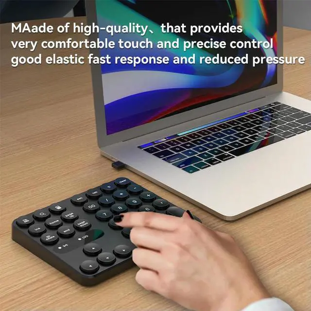 Alt view image 2 of 3 - 2.4G Wireless Mini Numeric Keypad 35 Keys Digital Keyboard Numpad Accounting Number Pad for Bank Accounting Teller