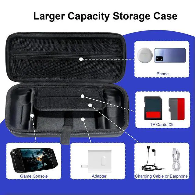 Alt view image 2 of 3 - Hard Carrying Case Shockproof Protective Case Anti-Drop Travel Bag Pouch with Mesh Pocket for Legion Go Game Console