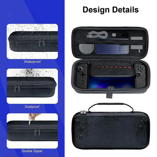 Alt view image 3 of 3 - Hard Carrying Case Shockproof Protective Case Anti-Drop Travel Bag Pouch with Mesh Pocket for Legion Go Game Console