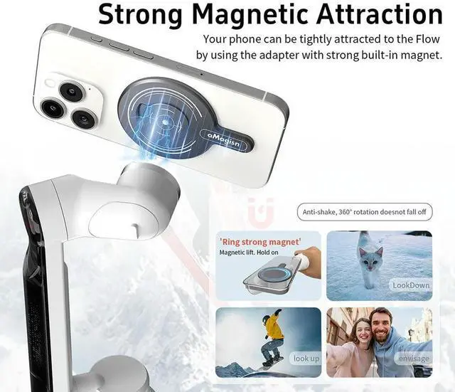 Alt view image 3 of 3 - Cell Phone Magnet Mount Adapter Aluminum Alloy Magnetic Ring Holder Universal for Flow/Flow Pro Gimbal Stabilizer