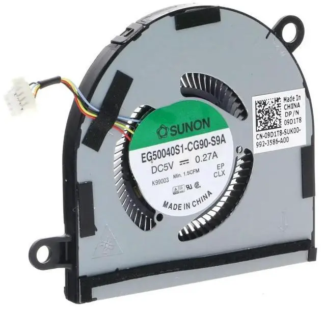 Alt view image 2 of 3 - Replacement CPU Cooling Fan for Latitude 7400 9410 2-in-1 09D1T8 9D1T8 DC28000M3SL EG50040S1-CG90-S9A
