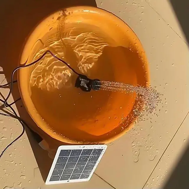 Alt view image 3 of 3 - 6W Solar Fountain Pump with 6 Nozzles Solar Powered Pump Water Sprinkler Sprayer for Bird Bath Garden Ponds Pool and Fish Tank