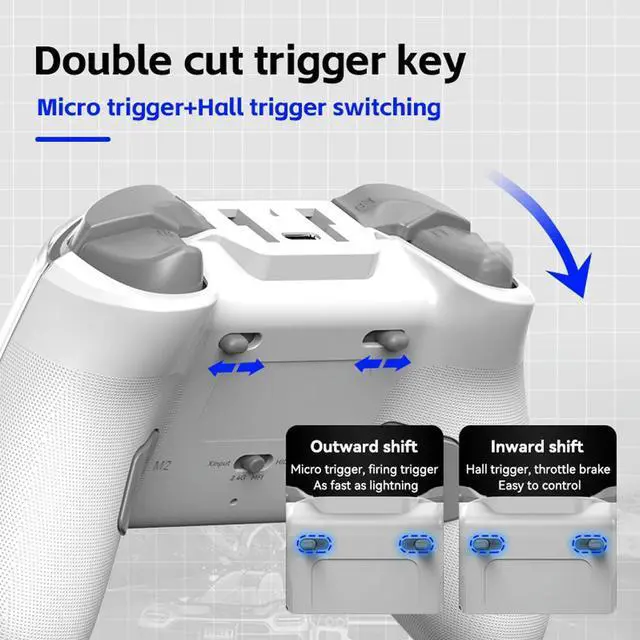 Alt view image 2 of 3 - Wireless Controller Bluetooth-Compatible 5.3 Controller Gamepad for Android/iOS/PC/Steam Macro Back Buttons Hall Effect Joystick