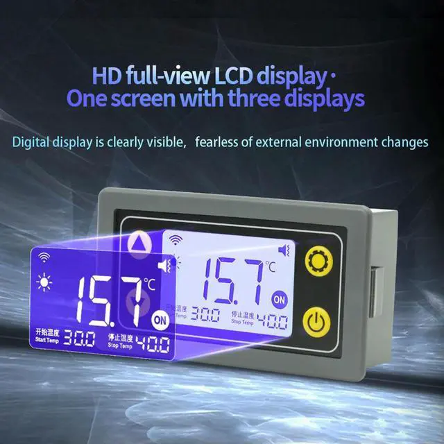 Alt view image 2 of 3 - ST10/ST10-W Remote Control Thermostat Cooling Heating 10A 6-30V Temperature Controller Module with Waterproof Probe Digital
