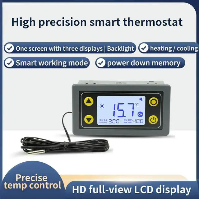 Alt view image 3 of 3 - ST10/ST10-W Remote Control Thermostat Cooling Heating 10A 6-30V Temperature Controller Module with Waterproof Probe Digital