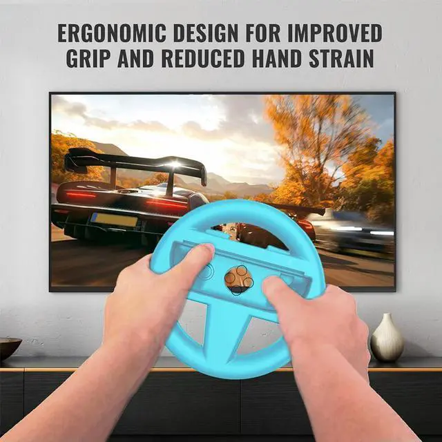 Alt view image 2 of 3 - 4Pcs Gaming Racing Steering Wheel Wear Resist Ergonomic Joystick Steering Wheel Reusable Innovative Gamepad Handle Grips for NS2