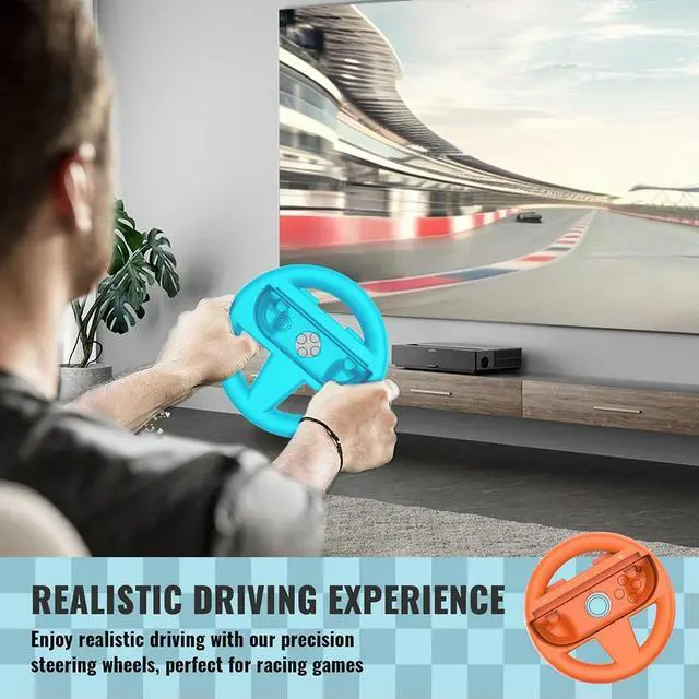 Alt view image 3 of 3 - 4Pcs Gaming Racing Steering Wheel Wear Resist Ergonomic Joystick Steering Wheel Reusable Innovative Gamepad Handle Grips for NS2