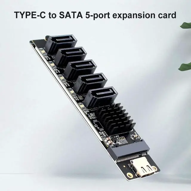 Alt view image 3 of 3 - Type C To 5-Port SATA 3.0 Adapter Card 6Gbps JM575+JMS580 Chip USB C To SATA 3.0 Expansion Card Plug and Play for PC Computer