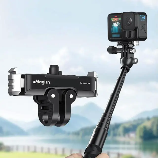 Alt view image 2 of 3 - Magnetic Quick Release Adapter Base 2-Prong Mount Claw and 1/4 Screw Point Quick Release Base Bracket for Gopro 13 Action Camera