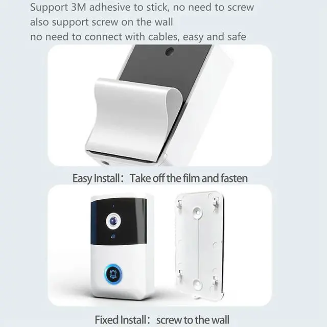 Main image of Wireless Video Doorbell IR Night Vision Doorbell Camera Visual Doorbell for Home Security Alarm System