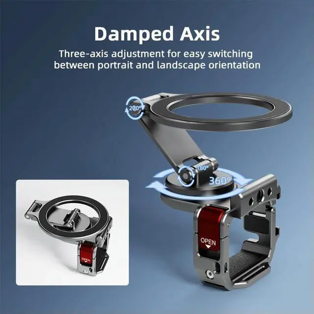 Alt view image 3 of 3 - Camera Expansion Bracket for Osmo Pocket 3 Desktop Mount Base Magnetic Base Adapter Frame Vlgo Video Shooting Accessorises