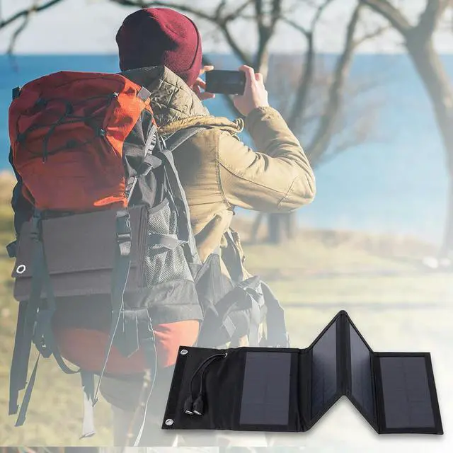 Alt view image 2 of 3 - 10W Foldable Solar Panel Dual USB Ports Folding Solar Charger Portable Solar Panel Charger for Camping Hiking