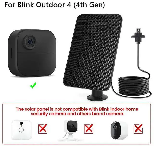 Alt view image 3 of 3 - 4W 5V Solar Panel 360° Adjustable Mount Solar Panel Charger with 4m Charging Cable&Rubber Plug for Blink Outdoor 4 (4th Gen)
