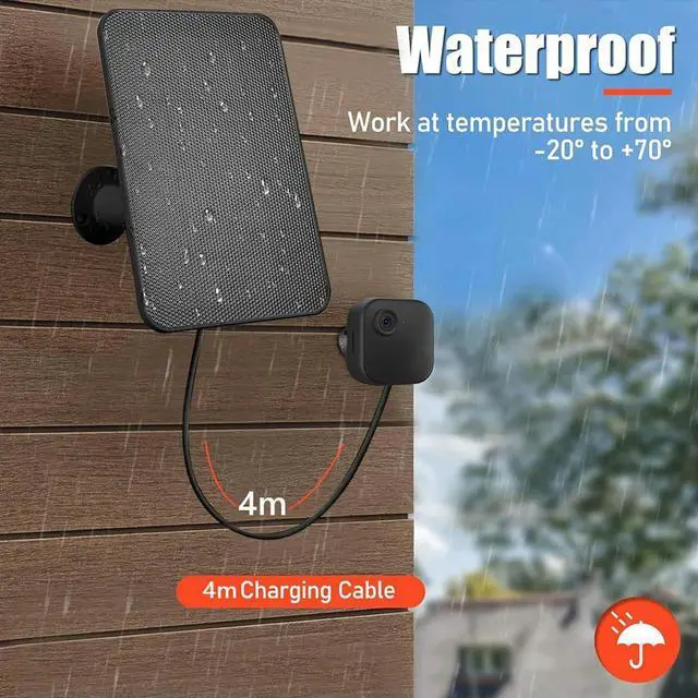 Alt view image 2 of 3 - 4W 5V Solar Panel 360° Adjustable Mount Solar Panel Charger with 4m Charging Cable&Rubber Plug for Blink Outdoor 4 (4th Gen)
