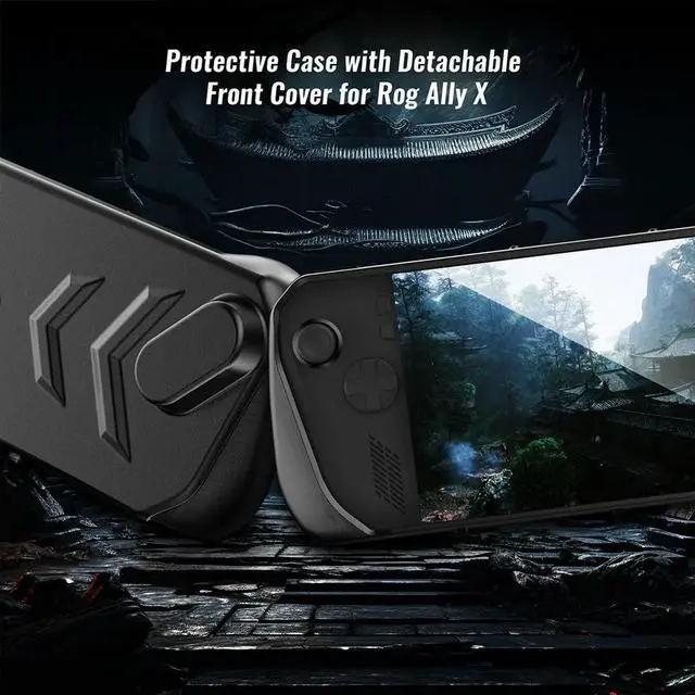 Alt view image 3 of 3 - For ROG Ally X TPU Protector Shell Sleeve Anti-Scratch with Stand Shell Sleeve Case with Thumb Grip Caps & Screen Protector
